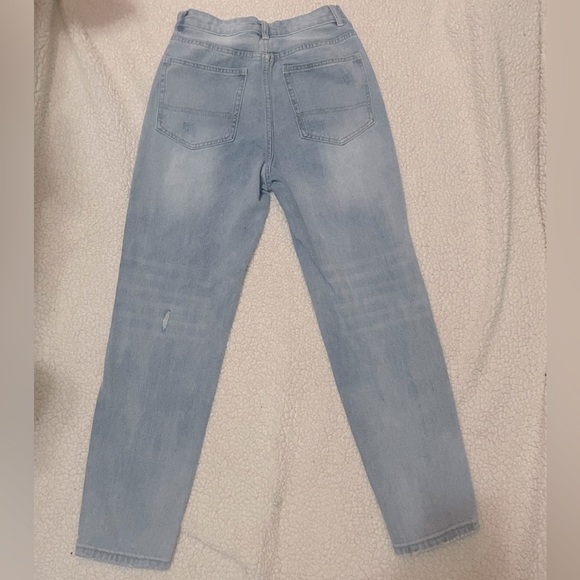 “mom” straight leg distressed jeans - Picture 2 of 2